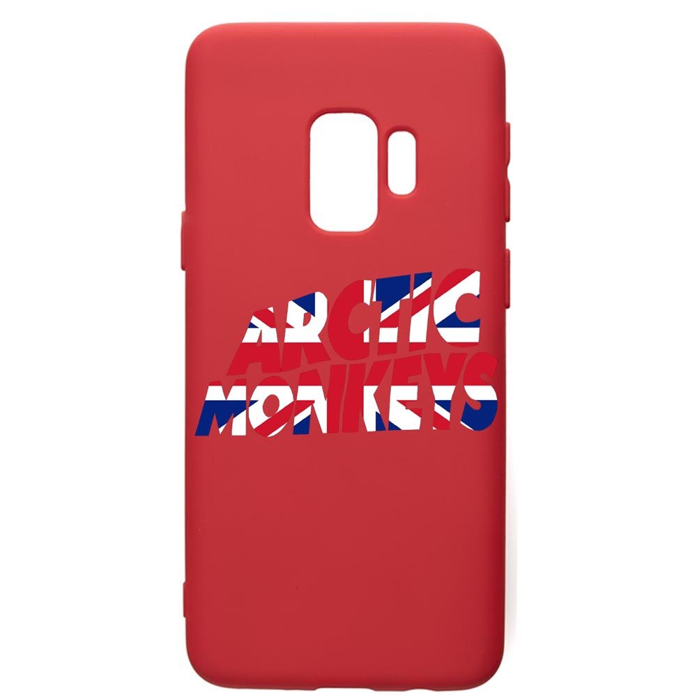Husa de protectie Samsung Galaxy S9, Arctic Monkey, silicon, cu interiorul din material textil, protectie camera, Red, PR548