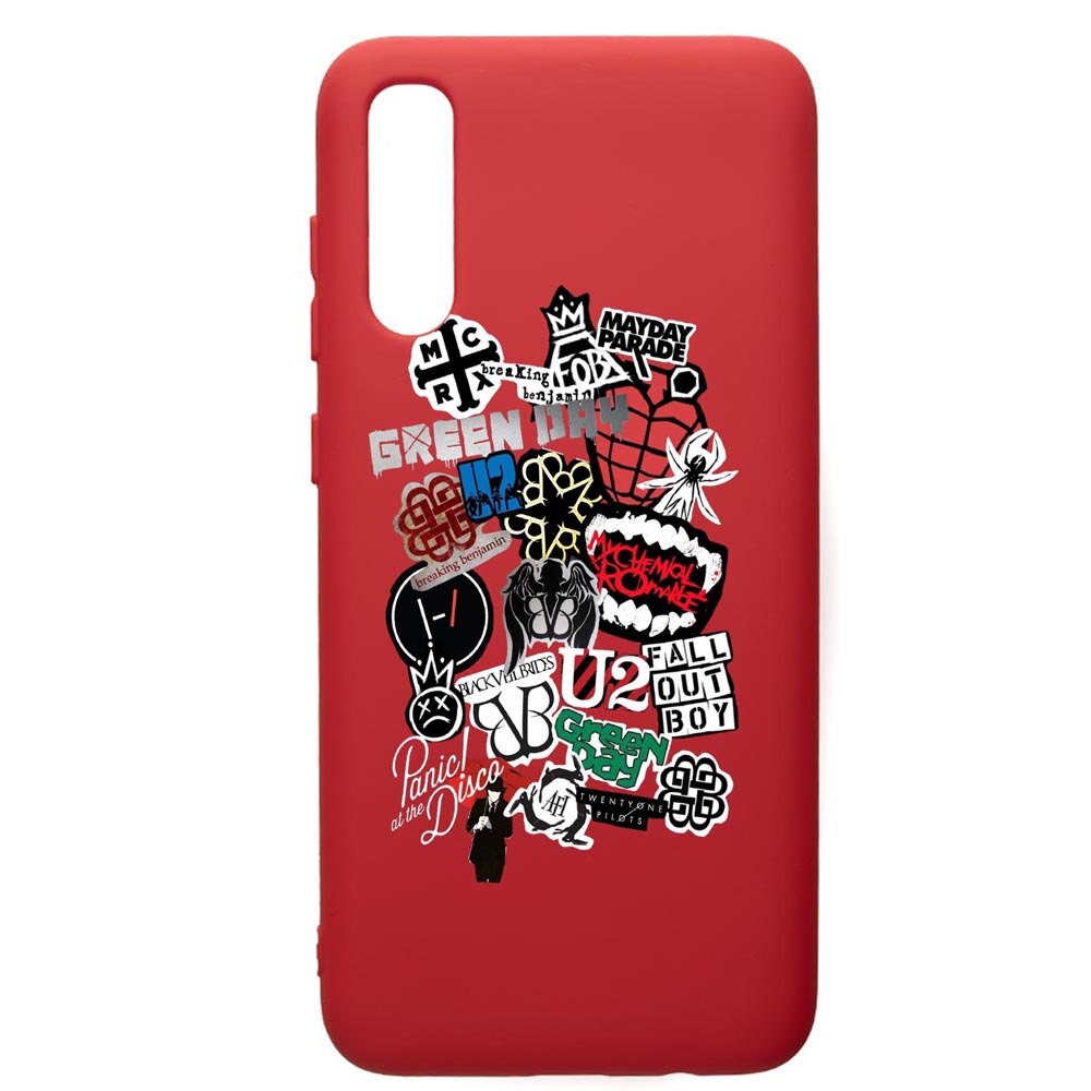Husa de protectie Samsung Galaxy A70, Best of Rock, silicon, cu interiorul din material textil, protectie camera, Red, PR551