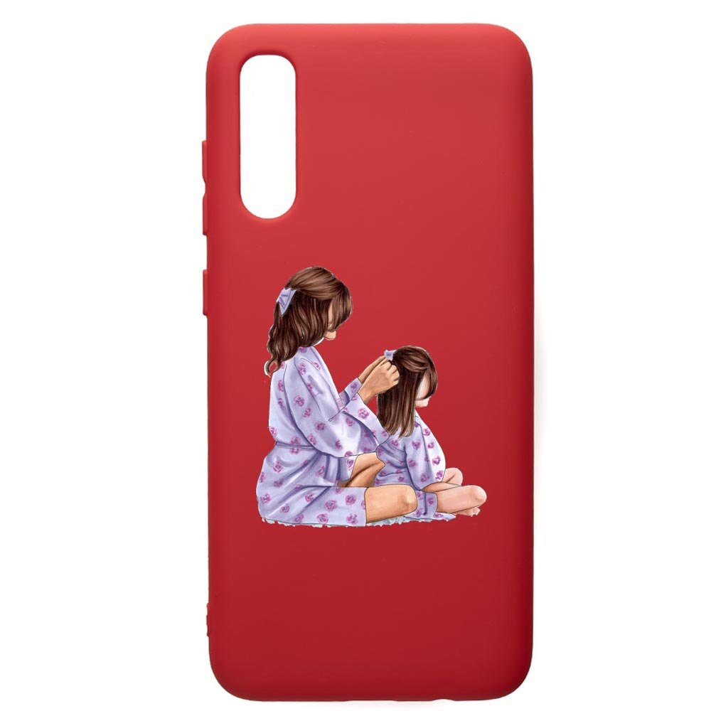 Husa de protectie Samsung Galaxy A70, Mommy's Girl, silicon, cu interiorul din material textil, protectie camera, Red, PR553