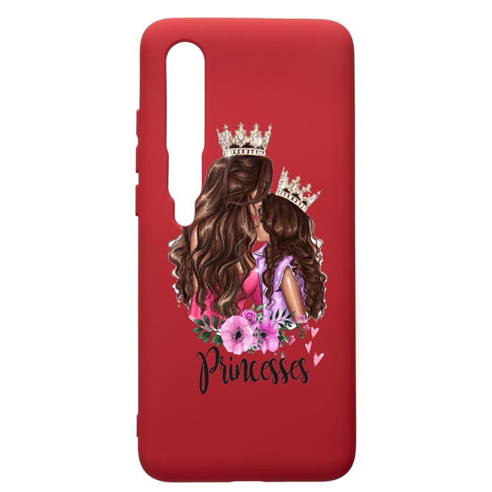 Husa de protectie Xiaomi Mi 10 / Mi 10 Pro, Princesses, silicon, cu interiorul din material textil, protectie camera, Red, PR552