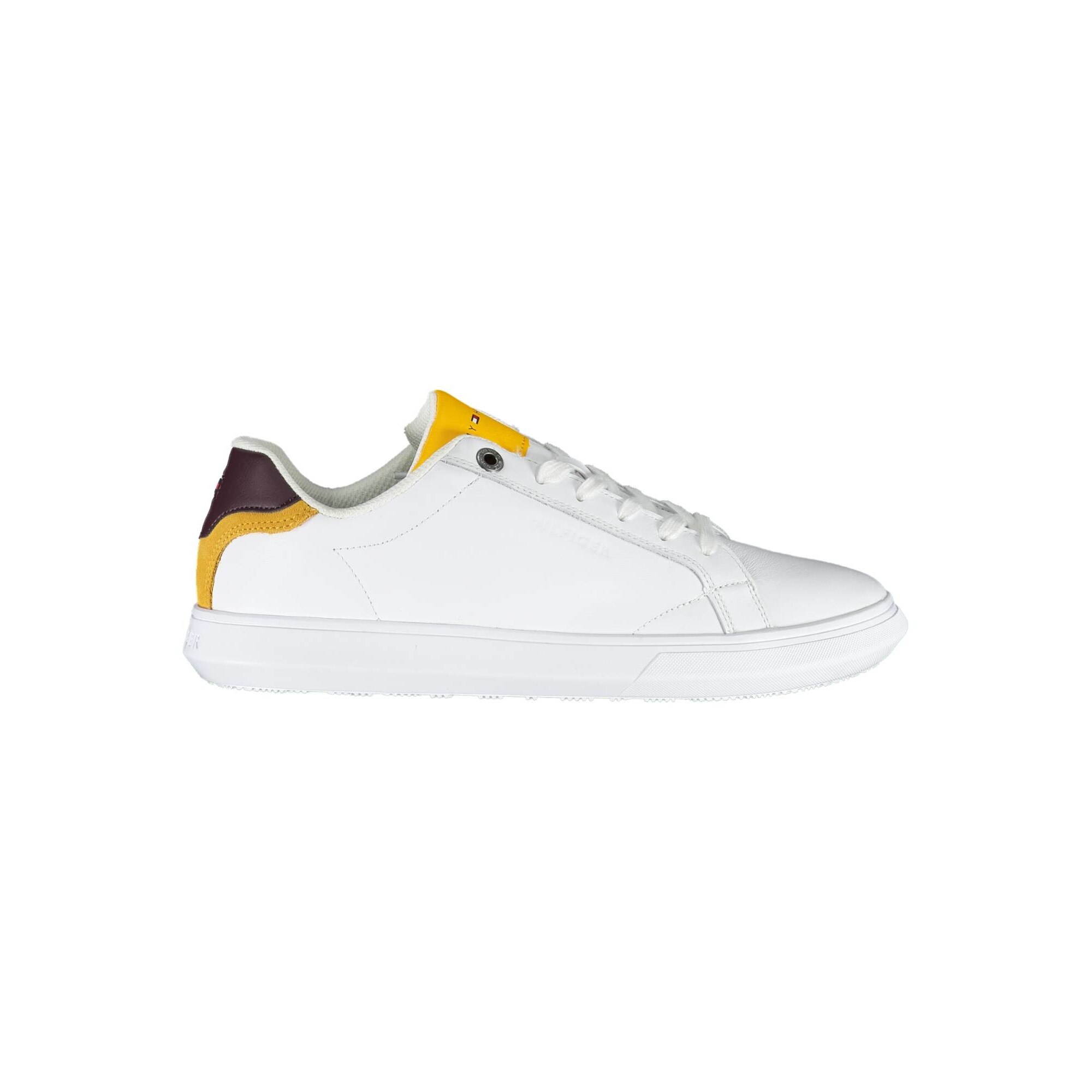 Pantofi sport, Tommy Hilfiger, logo, alb cu galben, Alb/Galben