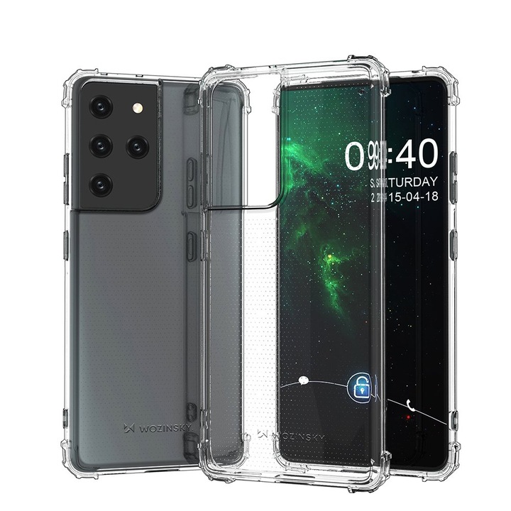 Калъф за телефон Wozinsky Anti Shock Durable за Samsung Galaxy S21 Ultra 5G, прозрачен