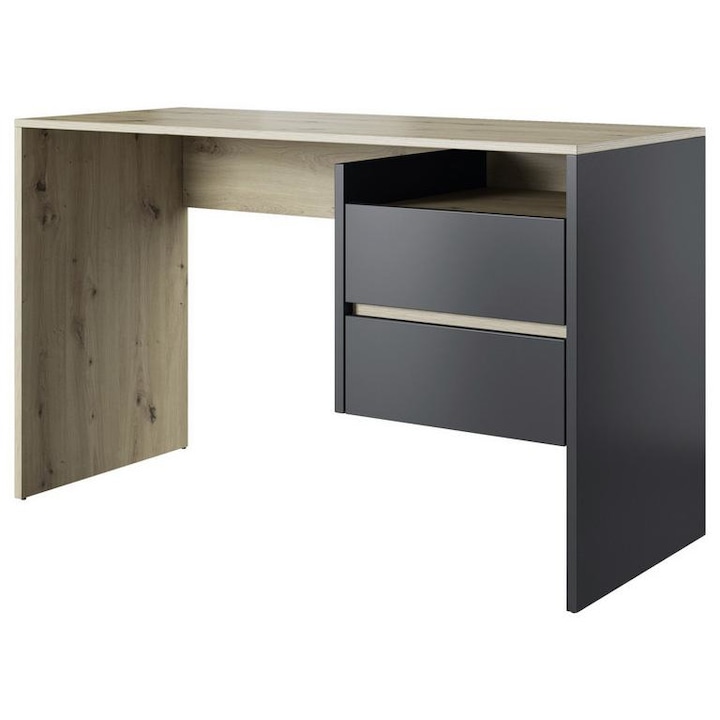 Masa PC, stejar artisan/grafit-antracit,125x75,5x51,6 cm, mobHAUS,PACO 03
