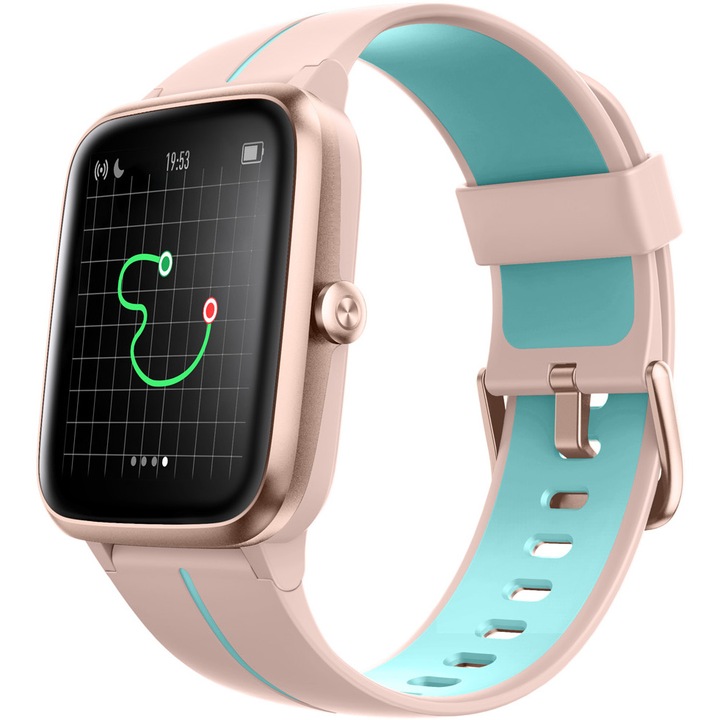 Ceas Smartwatch Ulefone GPS, 42mm, pink/blue