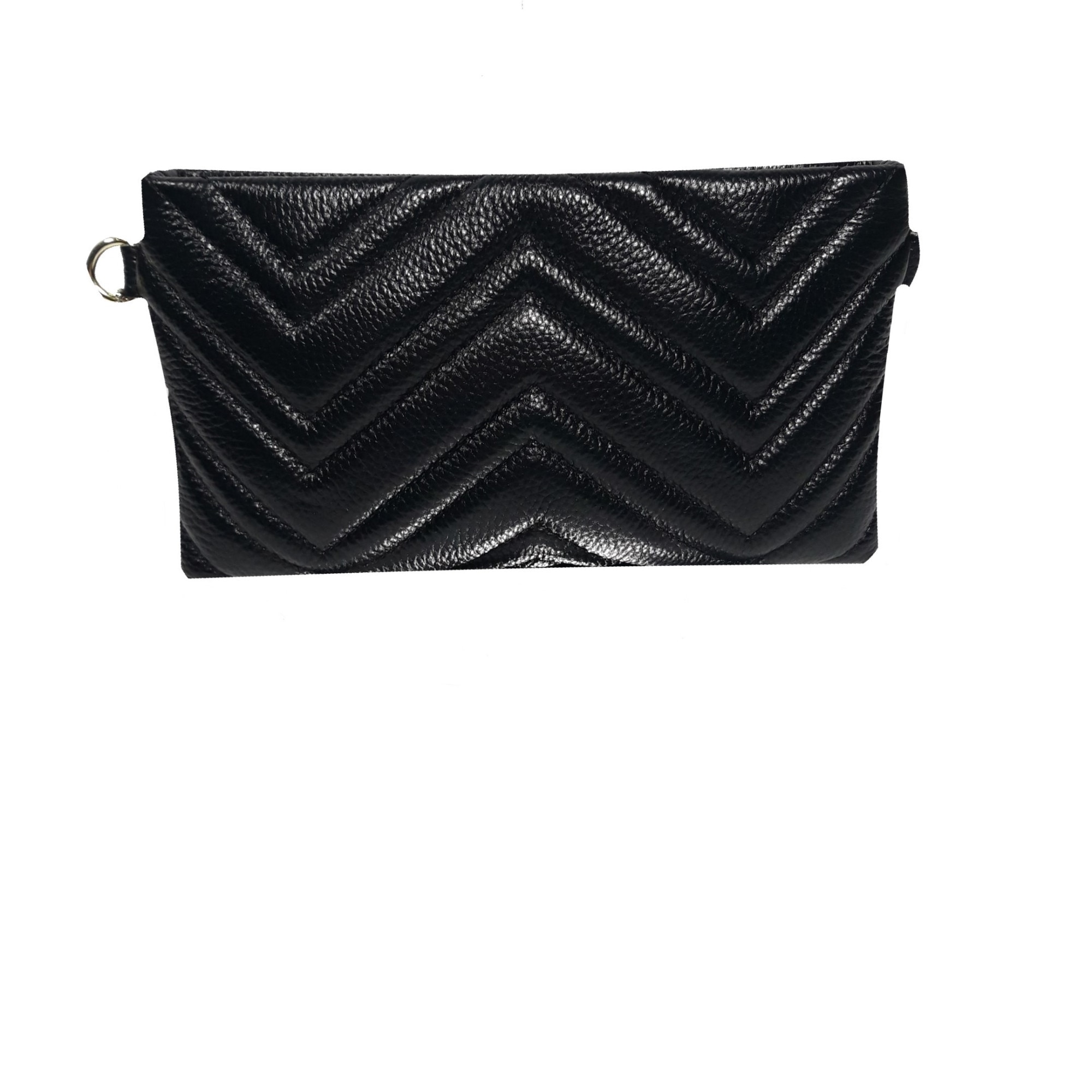 Geanta mica dama, din piele naturala, negru, dimensiune 21x12x4 cm