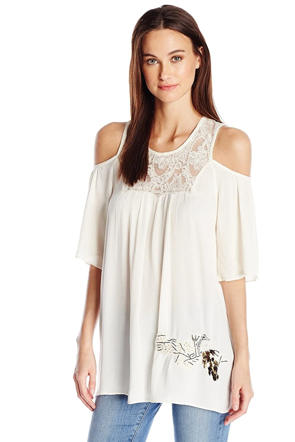 Bluza, Desigual 72B2YG8, Alb unt