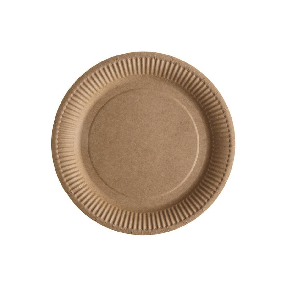 Set 50 farfurii rotunde carton kraft diametru 23 cm, Bioco