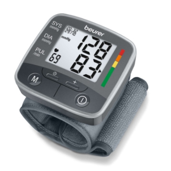 Beurer BC 32 vérnyomásmérő, csuklópánt, 2 felhasználó, akár 60 rögzítés, automatikus mérés, pulzus, mandzsetta 13,5 - 19,5 cm