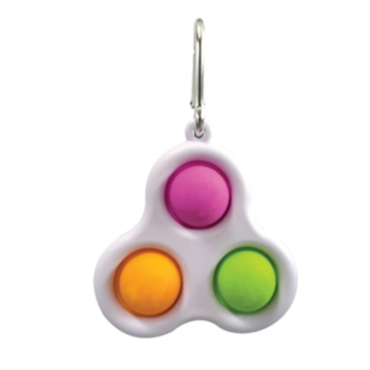 Depox Pop it Stresszoldó játék, kulcstartó, háromszög, 8 cm, többszínű