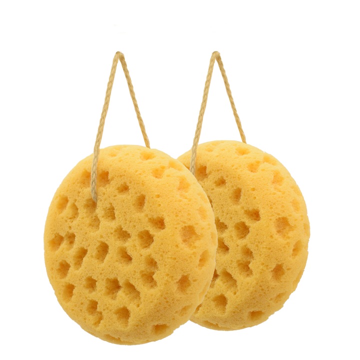 Гъба за баня MAGNUM, тип естествена, жълта, 2 броя