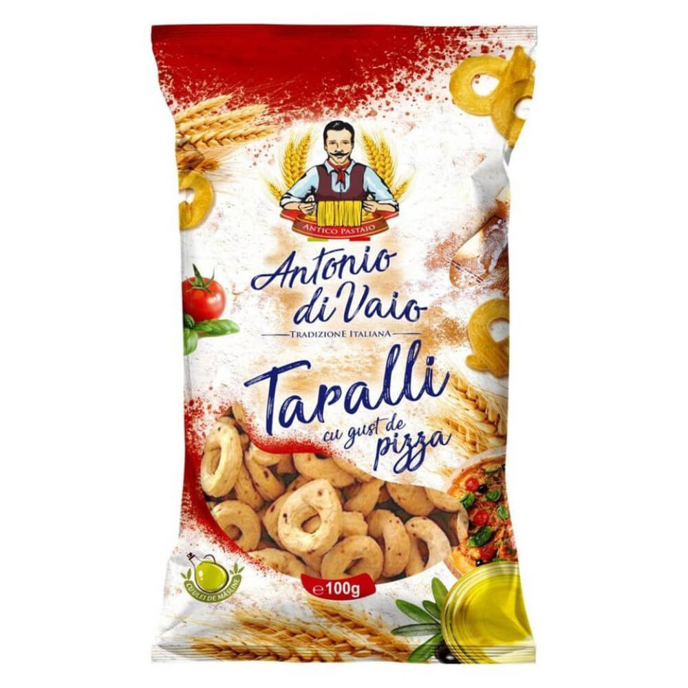 Covrigei cu Aroma de Pizza Antonio Di Vaio Taralli, 100 g