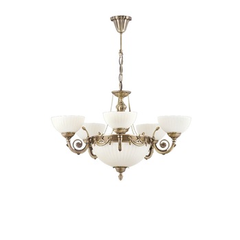 Lustra Kurdela cu 5 brate, Zaza Design, din alama, culoare alama antica, 95x52 cm Lustra Kurdela cu 5 brate, Zaza Design, din alama, culoare alama antica, 95x52 cm