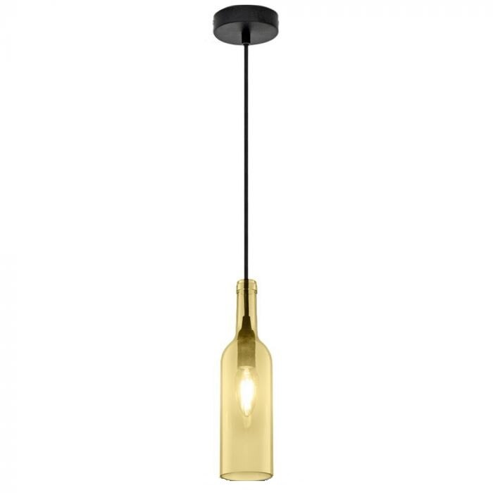 Pendul din sticla, V-TAC, amber, soclu E14, becul nu este inclus