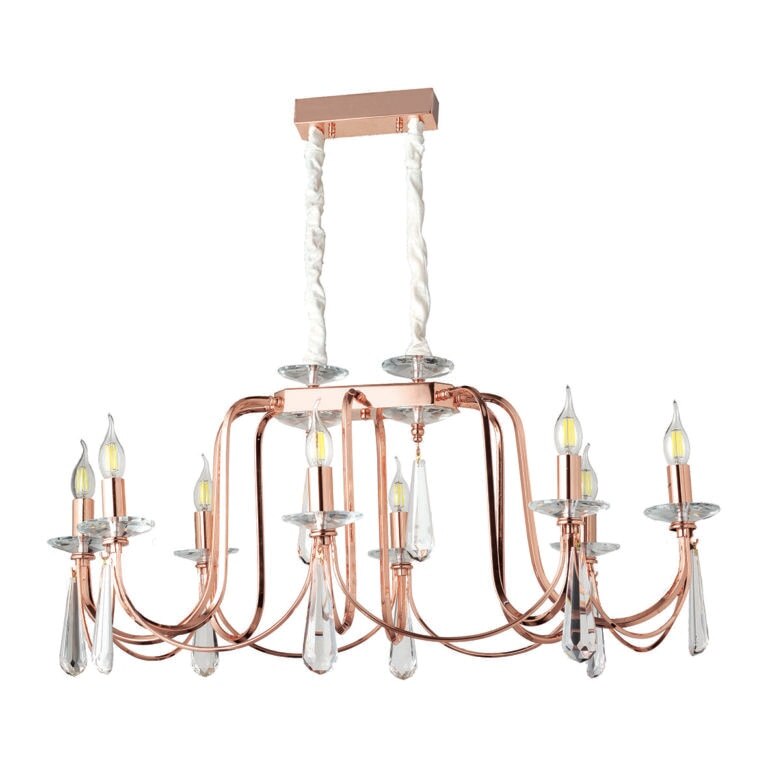Lustra Prenses Cupru cu 8 brate, Zaza Design, din alama, culoare Cupru, 110x90 cm