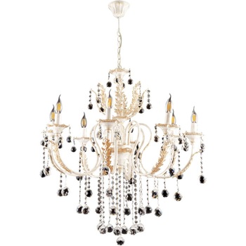 Lustra Havuz alb cu frunza de auriu 8 brate, Zaza Design, din fonta, culoare alb cu frunza de aur , 120x80 cm Lustra Havuz alb cu frunza de auriu 8 brate, Zaza Design, din fonta, culoare alb cu frunza de aur , 120x80 cm