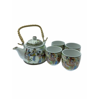 Ceanic cu 4 pahare Atelier, Model chinezesc, Multicolor, 0.5l Ceanic cu 4 pahare Atelier, Model chinezesc, Multicolor, 0.5l