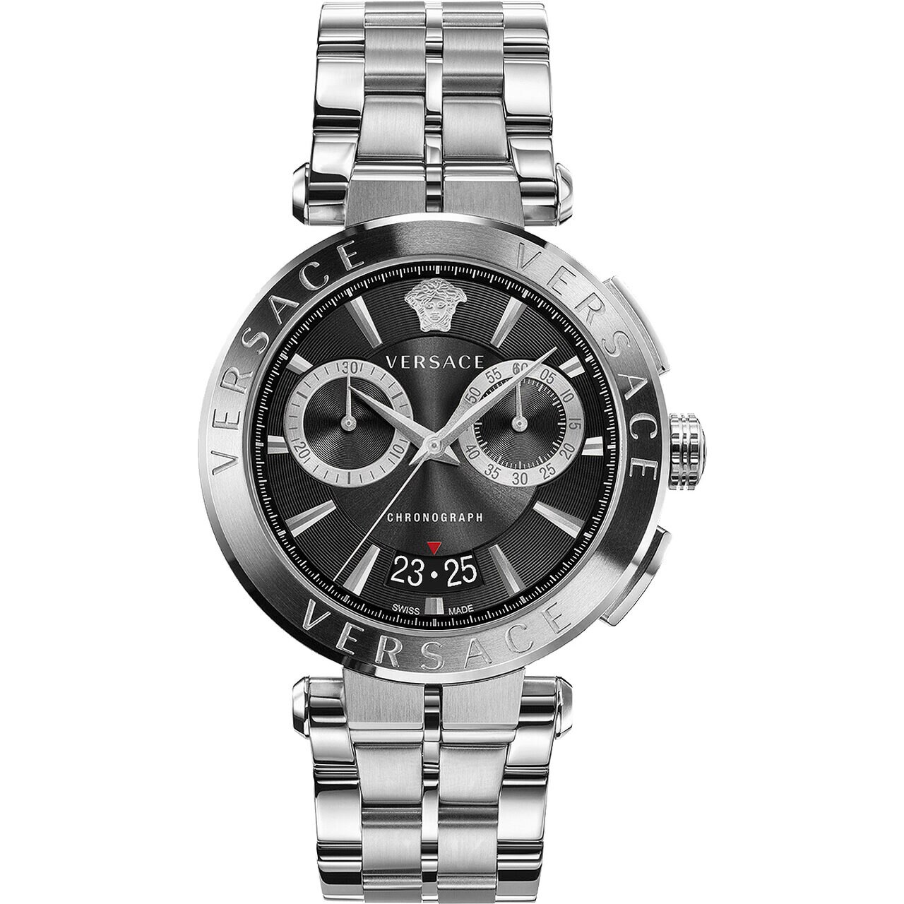 Ceas barbatesc Versace VE1D01520, Quartz, 45mm, 5ATM, Argintiu