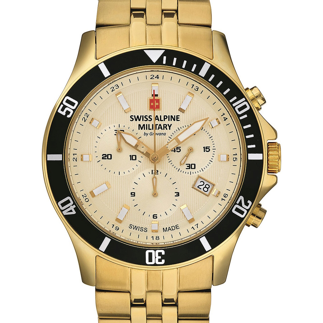 Ceas barbatesc Swiss Military 7022.9111, Quartz, 42mm, 10ATM, Auriu