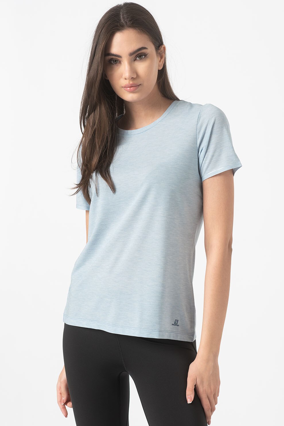 Salomon, Tricou din amestec de lyocell pentru drumetii Essential, Albastru deschis, XS