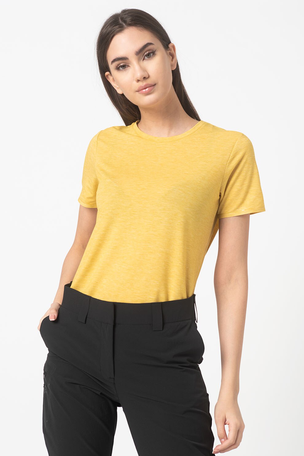 Salomon, Tricou din amestec de lyocell pentru drumetii Essential, Galben mustar