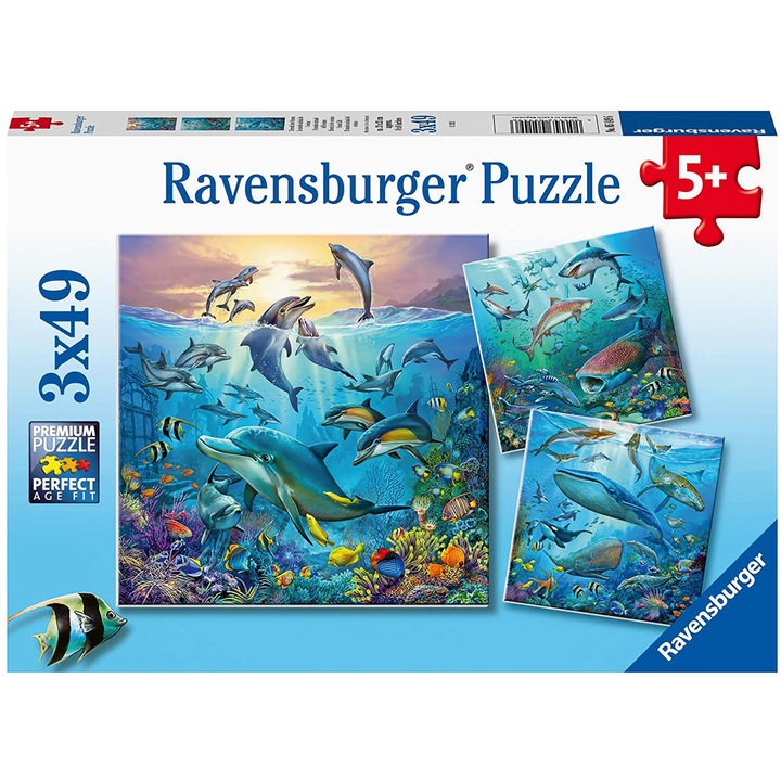 Пъзел Ravensburger - Подводен свят, 3х49 части