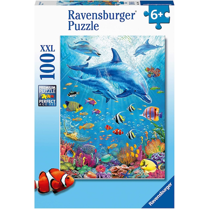 Ravensburger XXL puzzle, 100 db-os - Delfinek és halak