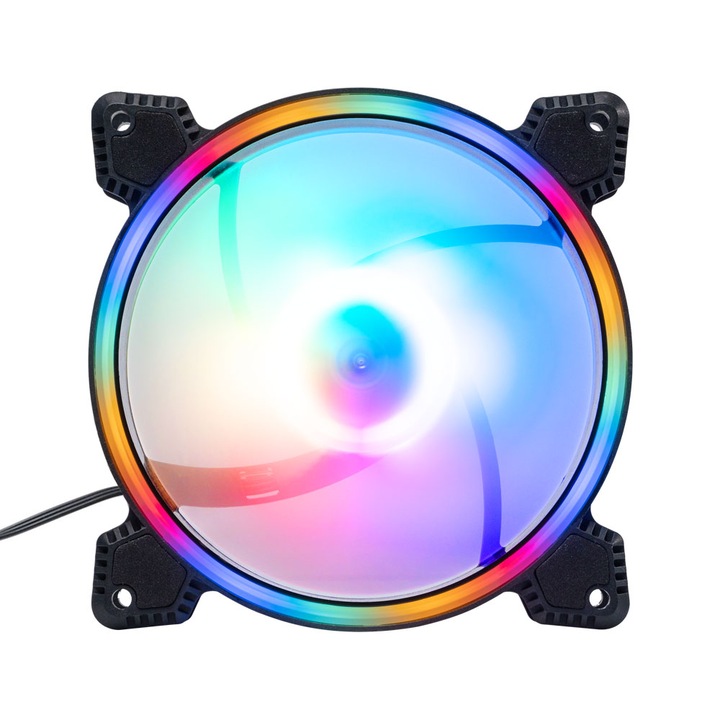 Вентилатор Delphi, 120mm, LED, 3PIN/MOLEX, Черен