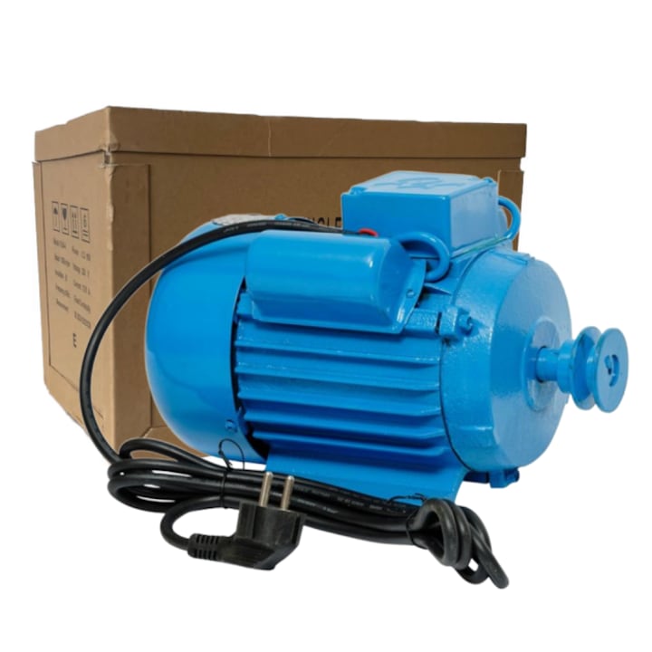 Heber Egyfázisú villanymotor 1,1 Kw 1500 ford / perc, 100% réz tekercselés, szíjtárcsa mellékelve, 220 Volt