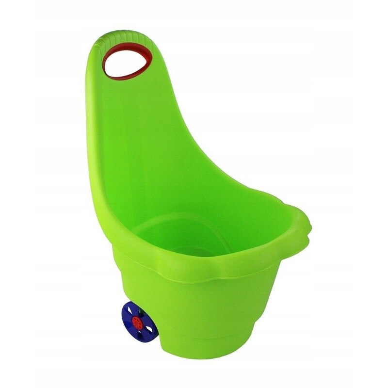 Carucior tip galeata, pe roti, pentru depozitare, Daisy, Marmat, verde