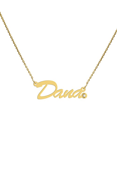 Colier aur galben 14K, Coriolan, nume Dana, diamant 0.01 carate GVS1, 42-45 cm