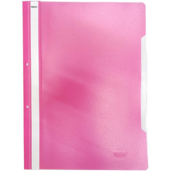 Dosar plastic A4 cu sina si gauri Roz