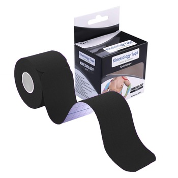Banda Kinesiologica ODISSEY LIFE, pretaiata, impermeabila pentru ameliorarea durerii, rola cu 20 benzi de 25 cm lungime, Negru Banda Kinesiologica ODISSEY LIFE, pretaiata, impermeabila pentru ameliorarea durerii, rola cu 20 benzi de 25 cm lungime, Negru