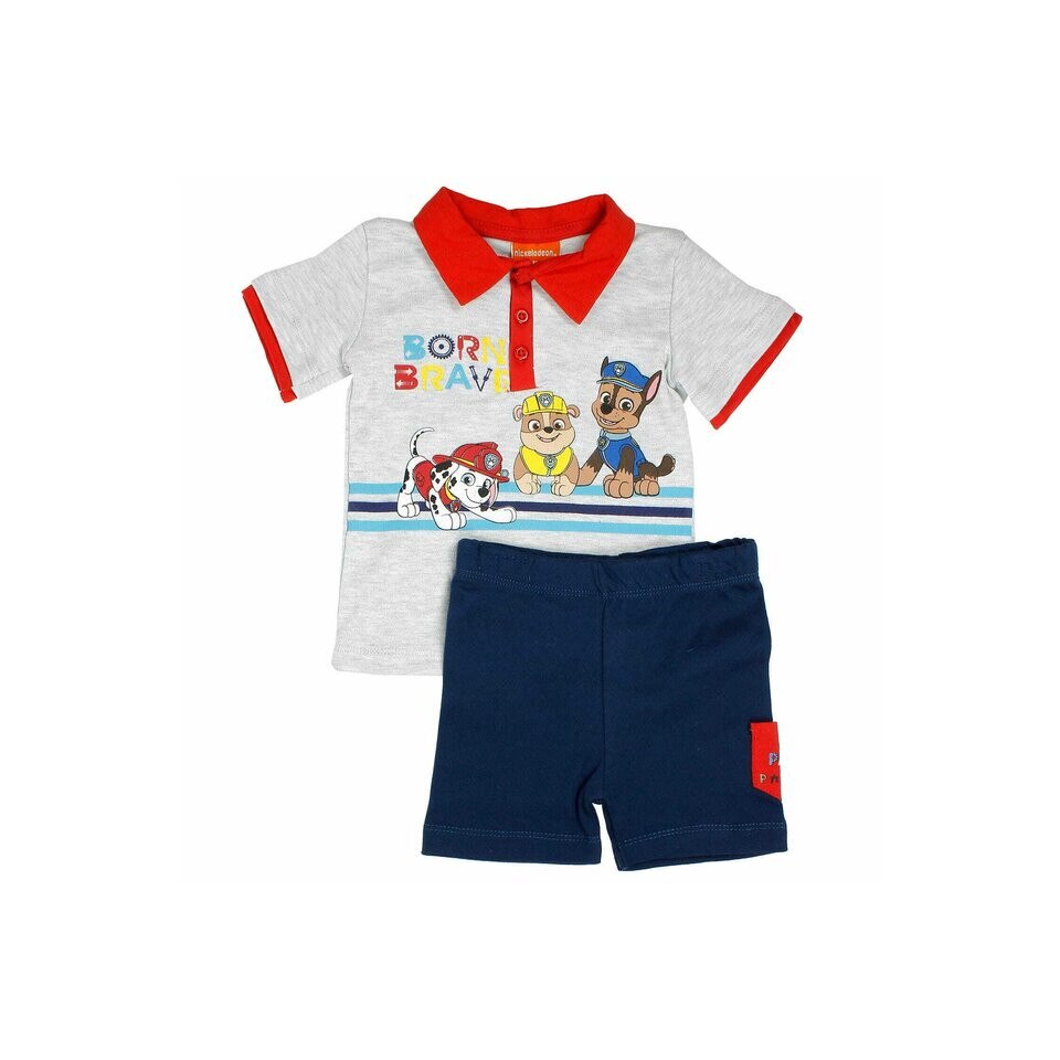 Compleu bebe, 2 piese, Paw Born Brave, gri