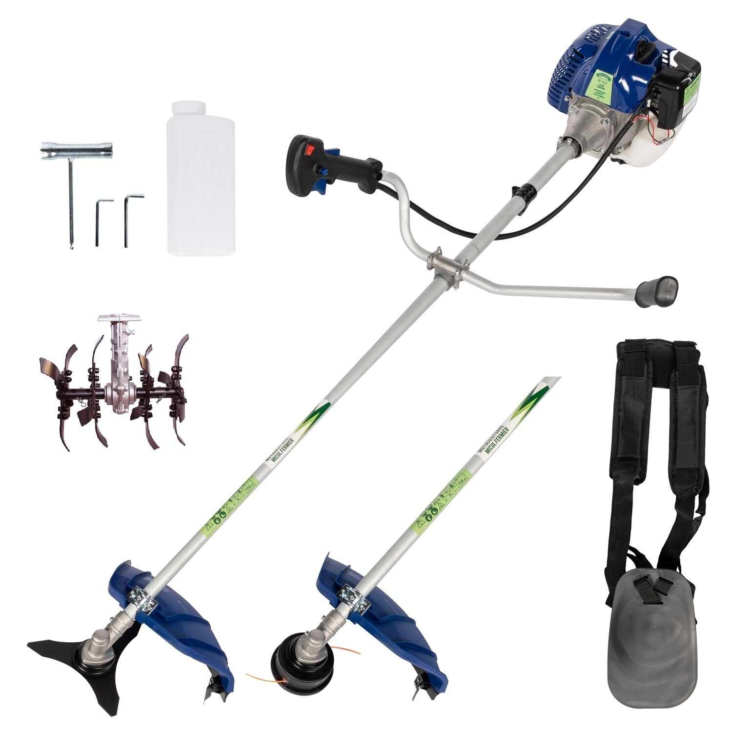 Motocoasa GF Albastra 3.4CP, motor 2 timpi, 4 accesorii