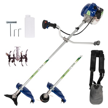 Motocoasa GF Albastra 3.4CP, motor 2 timpi, 4 accesorii Motocoasa GF Albastra 3.4CP, motor 2 timpi, 4 accesorii