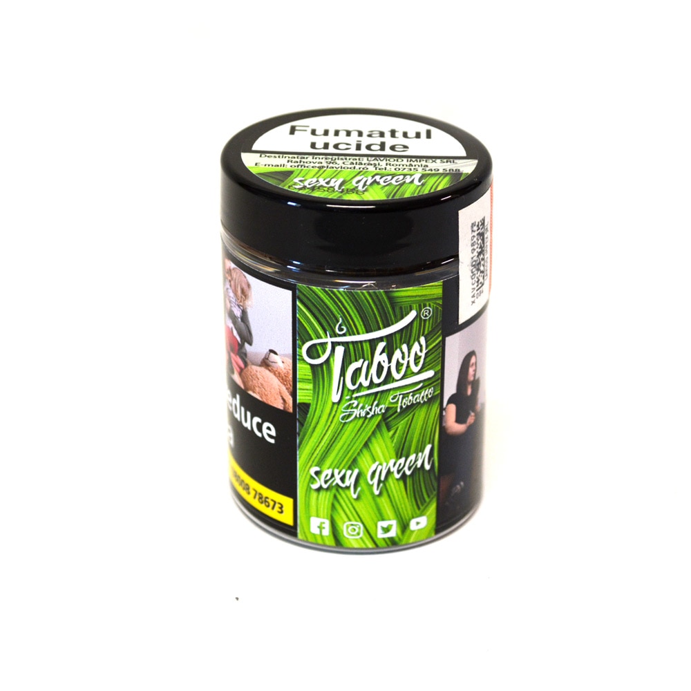 Tutun narghilea, Sexy Green, Taboo, menta, clorofila (50g)