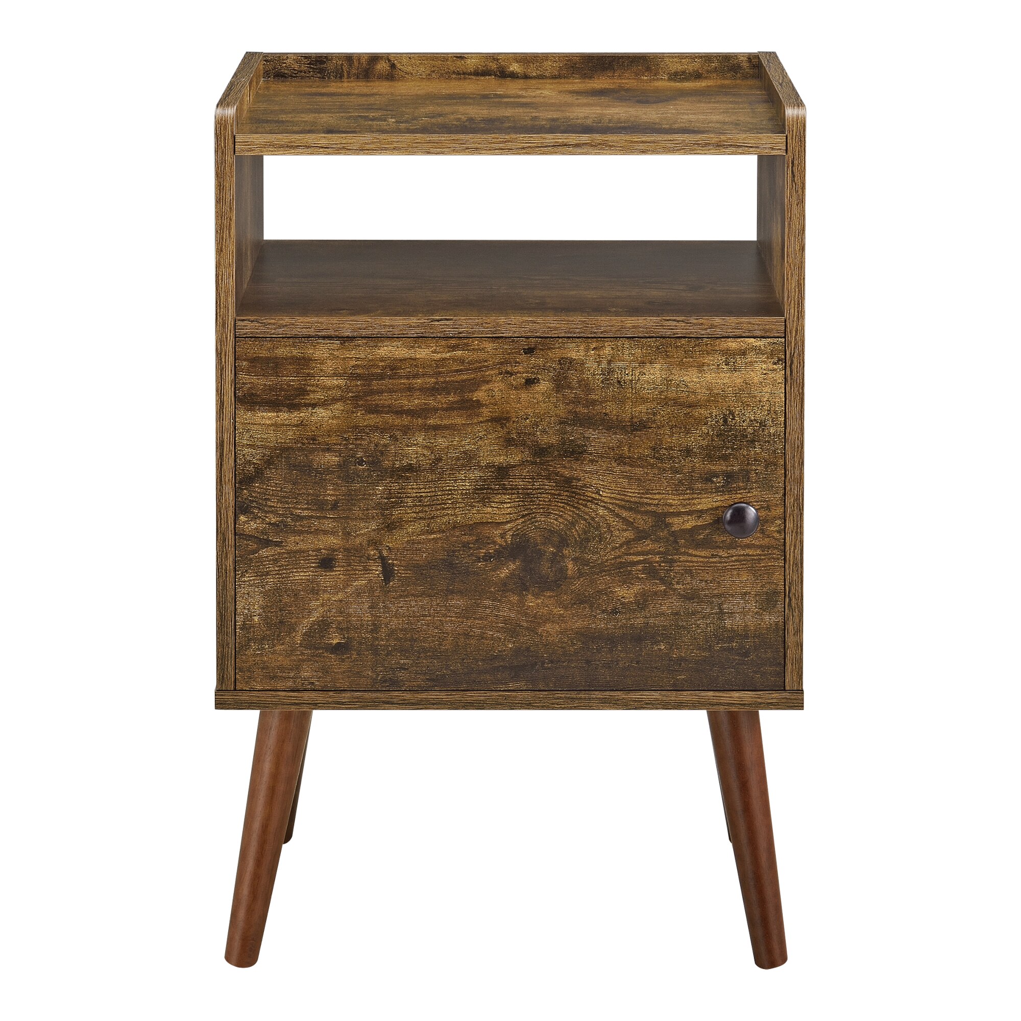 Comoda Olofstrom, en.casa, 66 x 45 x 35 cm, PAL/lemn, efect lemn inchis