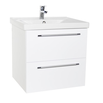 Baza mobilier si lavoar suspendat Badenmob 754, 2 sertare, MDF, PAL, 54x65x45.5 cm , Alb Baza mobilier si lavoar suspendat Badenmob 754, 2 sertare, MDF, PAL, 54x65x45.5 cm , Alb