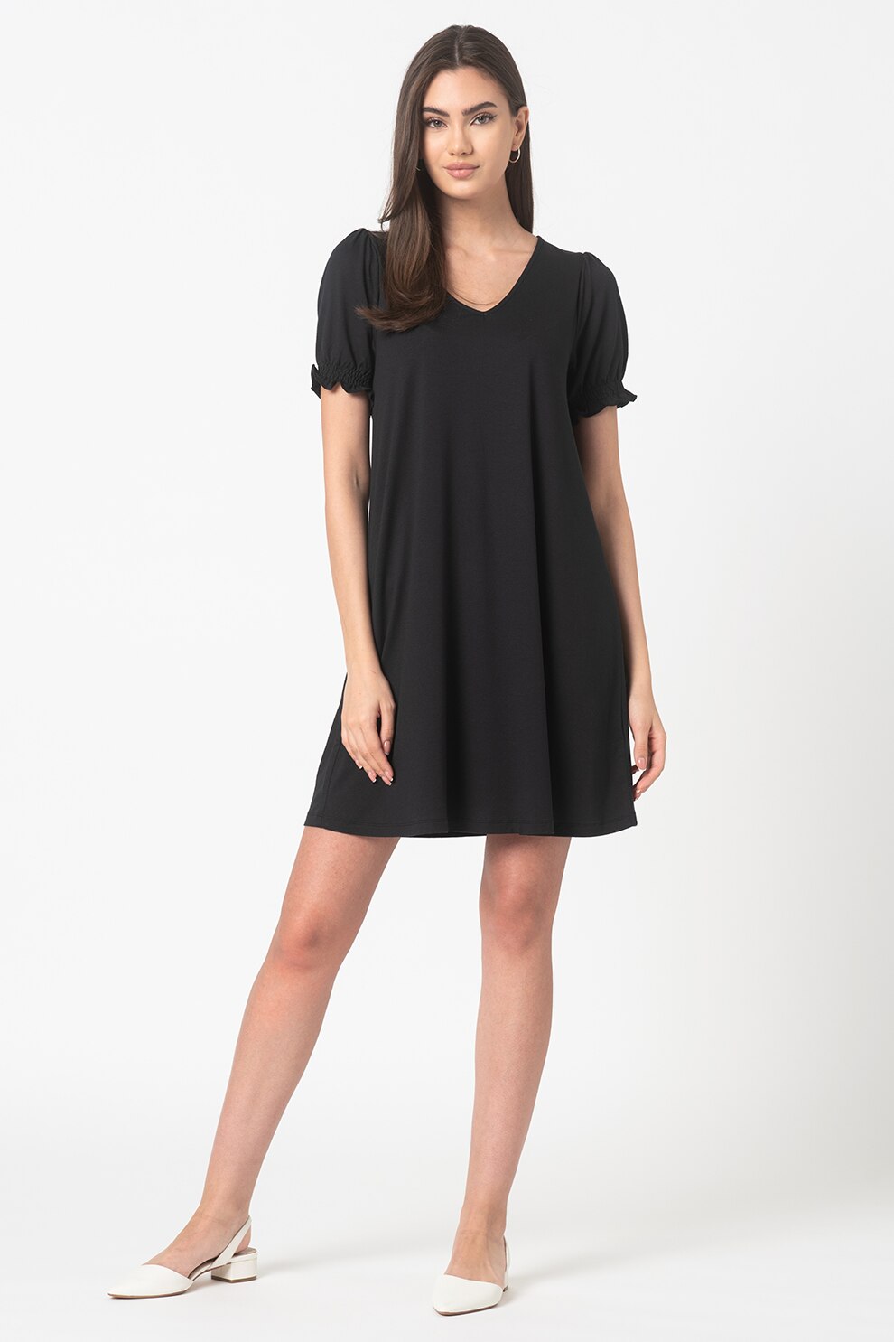 EDC by Esprit, Rochie mini cu decolteu in V, Negru