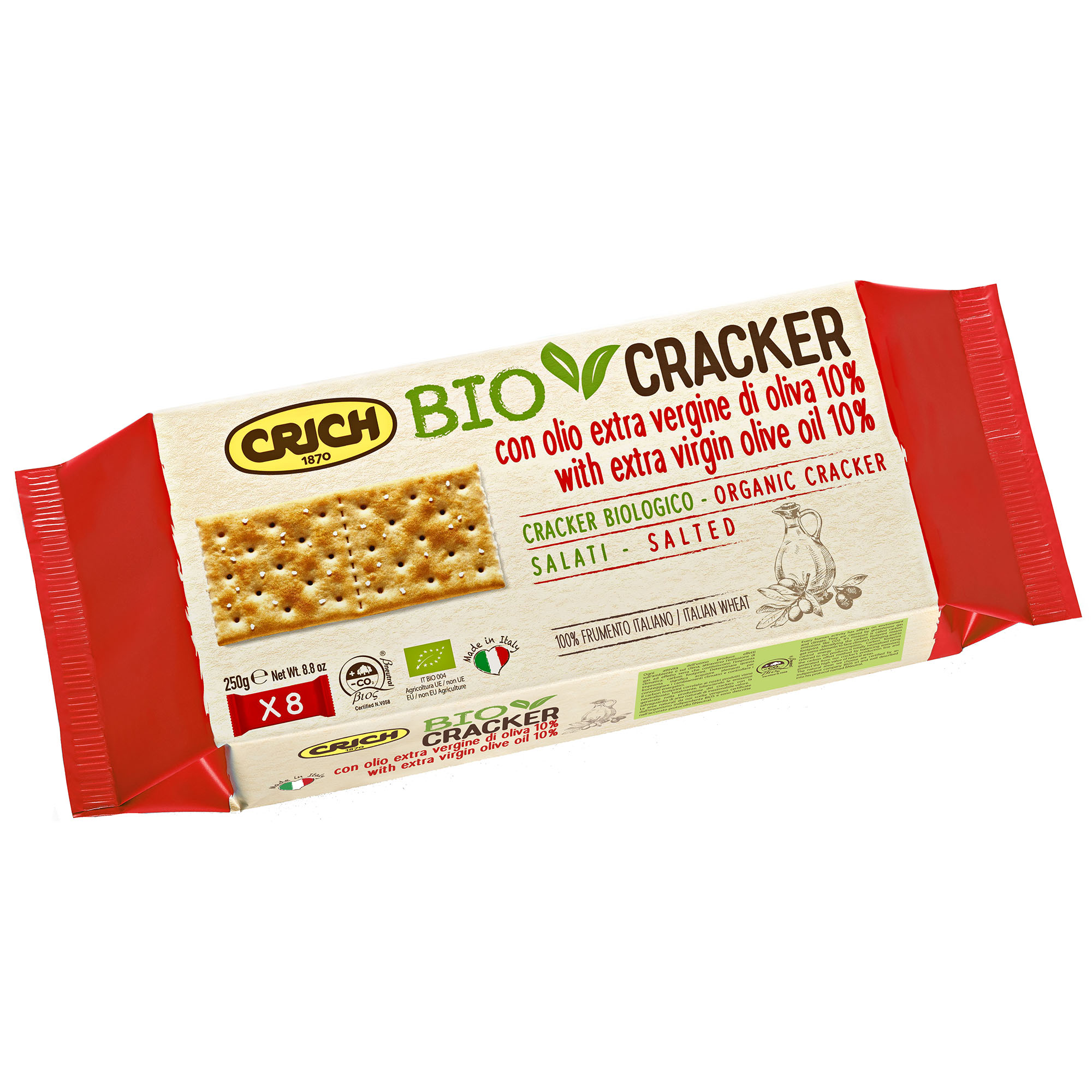 Biscuiti crackers cu sare si ulei masline BIO Crich, 250g