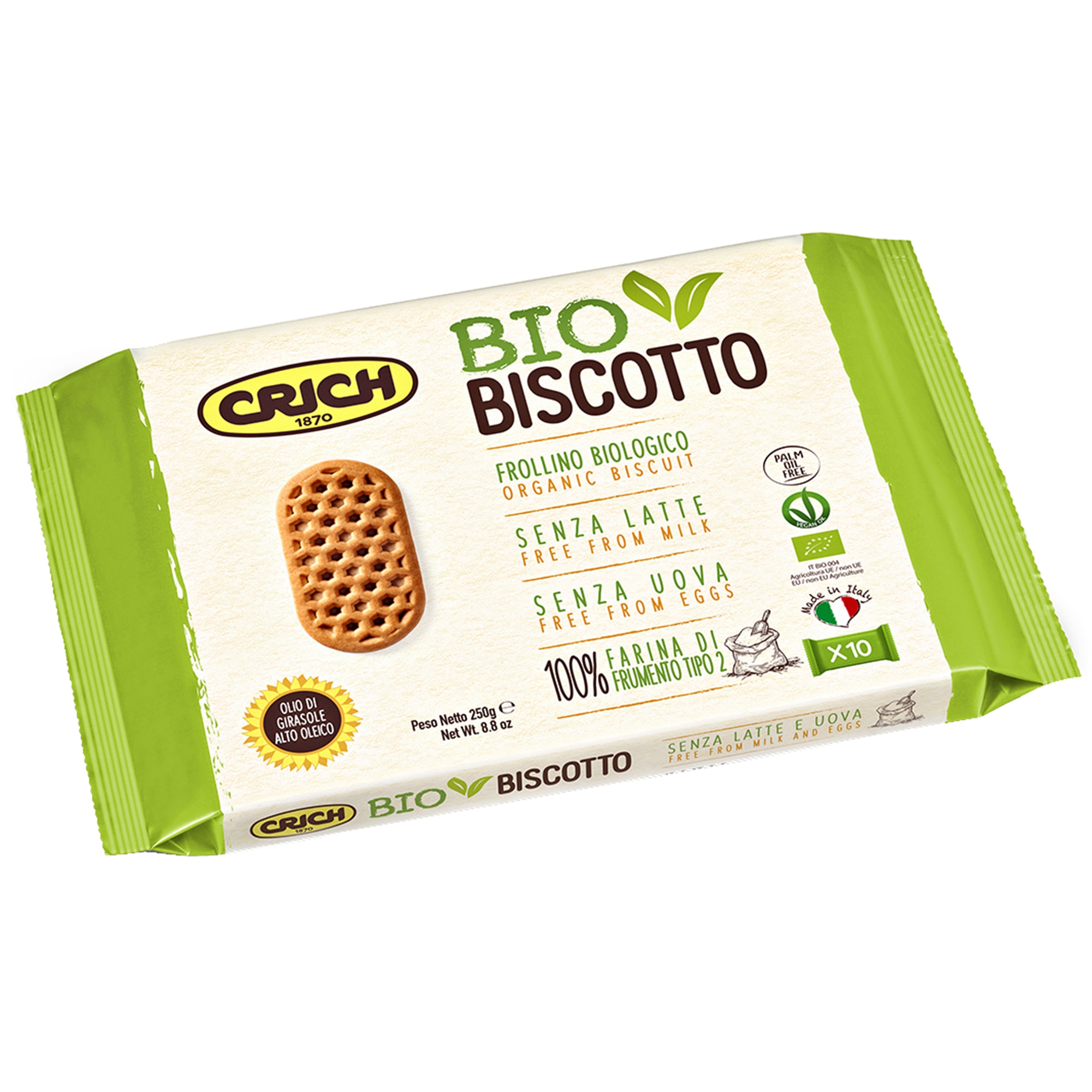 Biscuiti BIO fara lactoza Crich, 250g