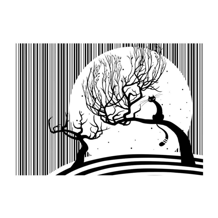 Nem szőtt tapéta nappaliba, hálószobába, Cat's Melody II - 250cm X 175cm, Használati útmutató, ragasztó