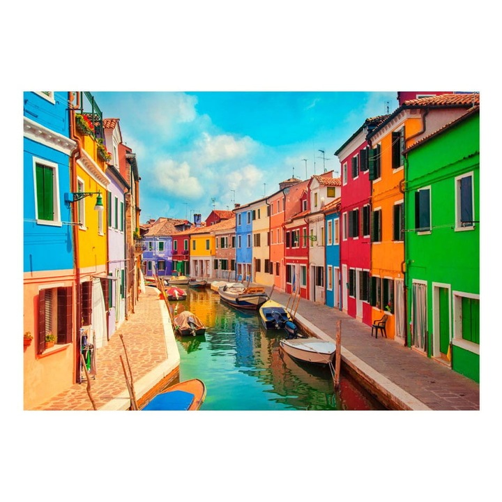 Nem szőtt tapéta nappaliba, hálószobába, Burano színes csatornája - 350cm X 245cm, Használati útmutató, ragasztó