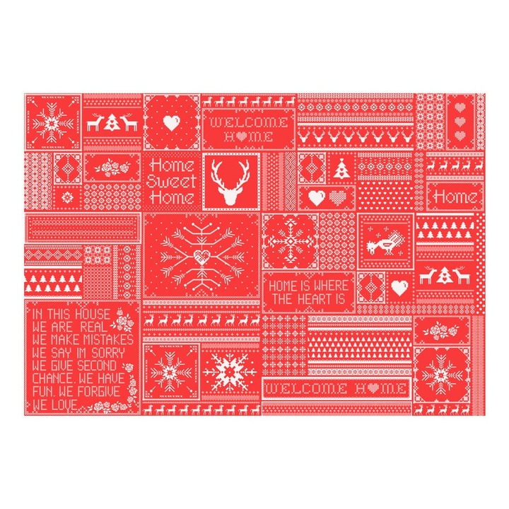 Nem szőtt tapéta nappaliba, hálószobába, norvég kompozíció - 100cm X 70cm, Használati útmutató, ragasztó