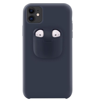 Husa Lemontti Liquid Silicone with Apple AirPods Case compatibila cu iPhone 11, Dark Blue Husa Lemontti Liquid Silicone with Apple AirPods Case compatibila cu iPhone 11, Dark Blue