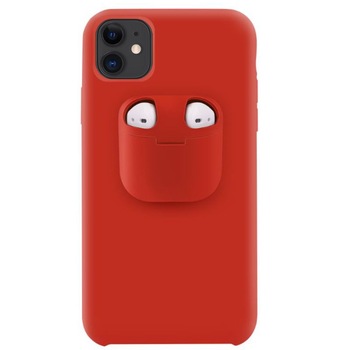 Husa Lemontti Liquid Silicone with Apple AirPods Case compatibila cu iPhone 11, Red Husa Lemontti Liquid Silicone with Apple AirPods Case compatibila cu iPhone 11, Red