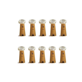 Set de 4 ghirlande luminoase din cupru, Dop de sticla, 10 x LED, Multicolor Set de 4 ghirlande luminoase din cupru, Dop de sticla, 10 x LED, Multicolor