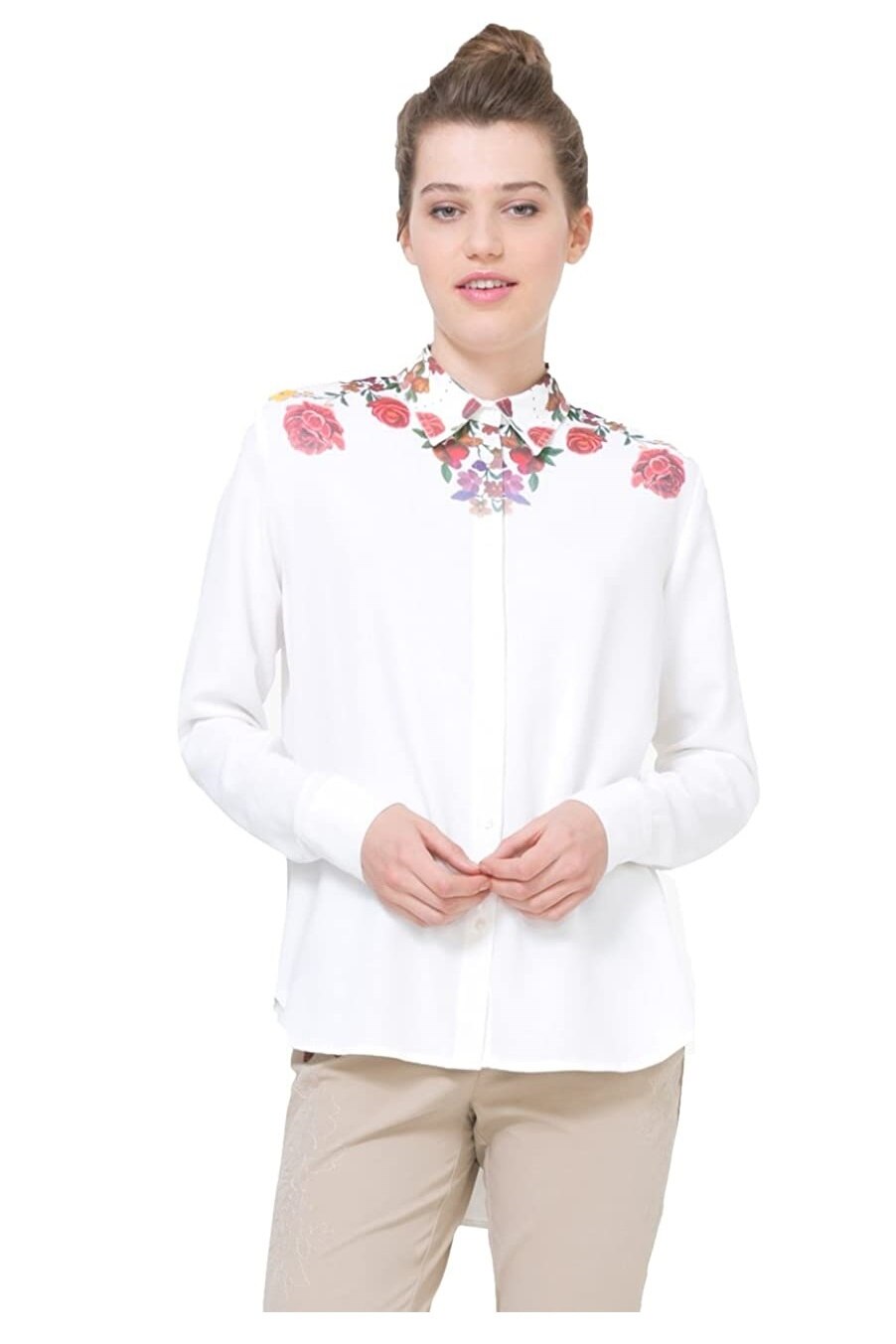 Camasa, Desigual 71C2YH1, Alb