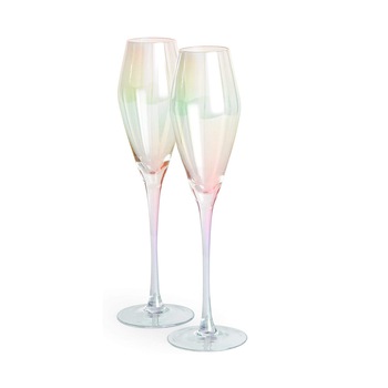 Set 2 pahare irizate pentru Sampanie Beautify 1000244, Material sticla, Capacitate 230 ml Set 2 pahare irizate pentru Sampanie Beautify 1000244, Material sticla, Capacitate 230 ml