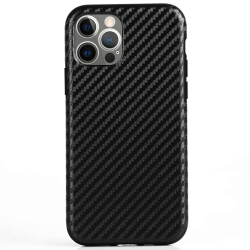 Husa Lemontti Carbon Fiber compatibila cu iPhone 12 Pro Max, Black